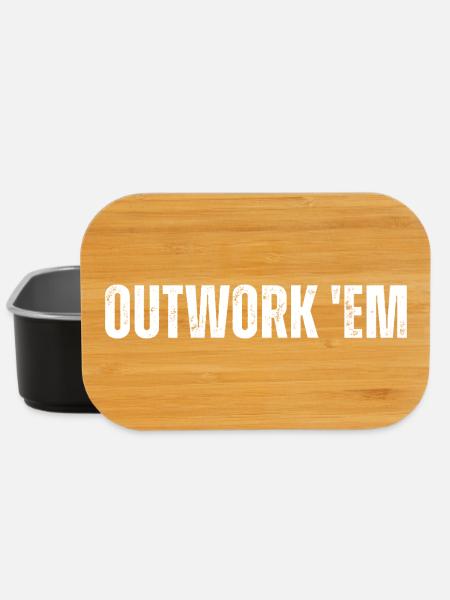 Outwork 'em Entrepreneur Motivation Inspirational - Lunch Box - black