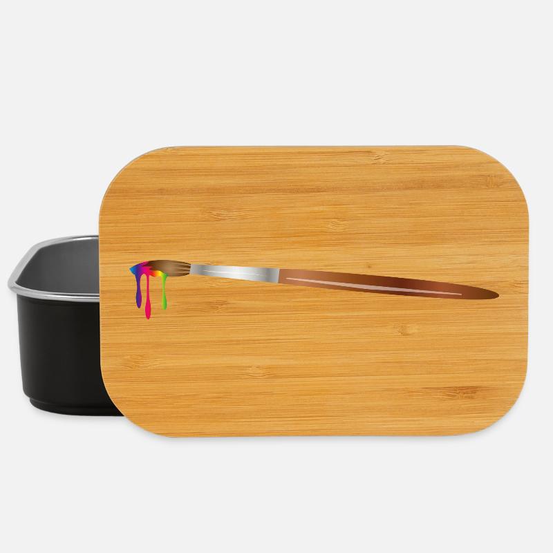Pinceau d'artiste aux couleurs arc-en-ciel - Boîte à goûter - noir
