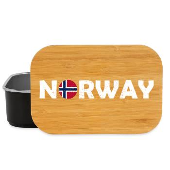 Lettrage de la Norvège avec drapeau - Norge - Norwegen - Boîte à goûter - noir - Devant