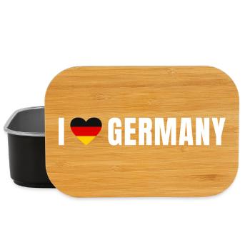 Germany Herz – Deutschland Flaggenherz - Lunch Box - Schwarz - Vorne