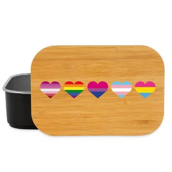 Regenbogen Herz - Lunch Box - Schwarz - Vorne