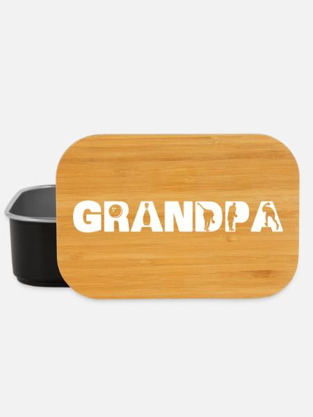 Funny Bowling Grandpa Gift Tenpin Bowler Grandfath - Lunch Box - black