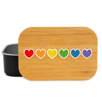 LGBT lgbtqi queer Regenbogen herzchen outline - Lunch Box - Schwarz - Vorne