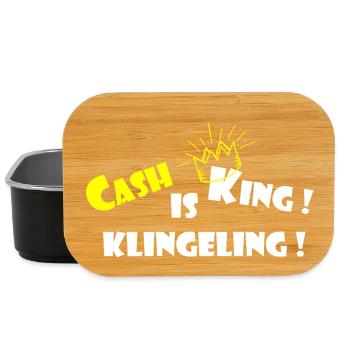 Cash Is King Klingeling Lustiger Geld Spruch - Lunch Box - Schwarz - Vorne