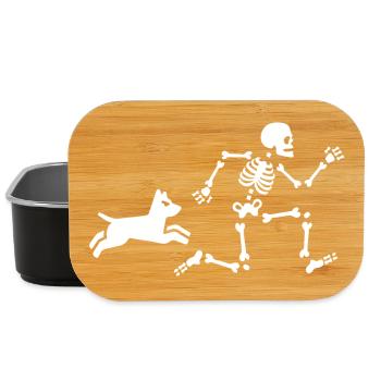 Dog mom dog trainer skeleton bones dog - Lunch Box - black - Front