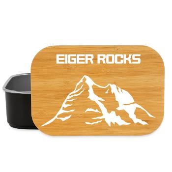 Eiger Rocks, swiss alps, Berg, Berge, mountains - Lunch Box - Schwarz - Vorne