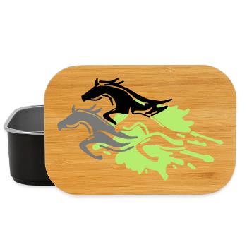 chevaux - étalon - jument - poulain - Boîte à goûter - noir - Devant