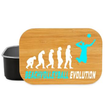 Beachvolleyball Evolution Design / Geschenkidee - Lunch Box - Schwarz - Vorne
