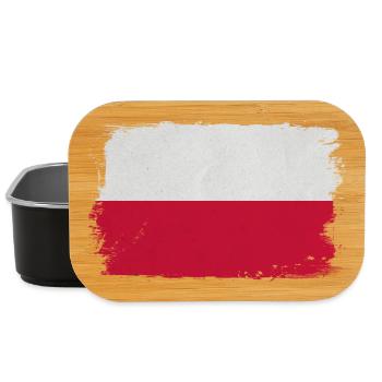 Polnische Flagge Pinselstil - Lunch Box - Schwarz - Vorne