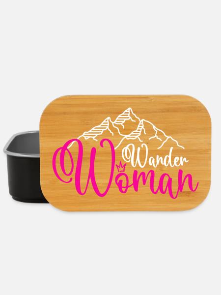 Wander Woman Wandern Berge Wanderwoman - Lunch Box - Schwarz