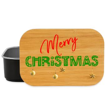 Joyeux Noël : Lettres vertes texturées - Boîte à goûter - noir - Devant