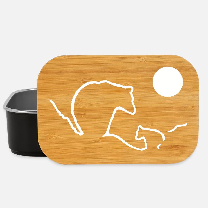 Mom bear and cub - Lunch Box - black