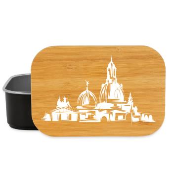 dresden city skyline art illustration art - Lunch Box - black - Front