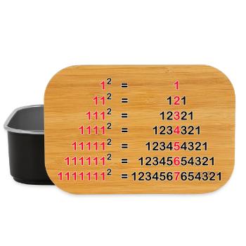 ZAHLEN PALINDROM 1x1 HOCH ZWEI GESCHENK 1^2 - Lunch Box - Schwarz - Vorne