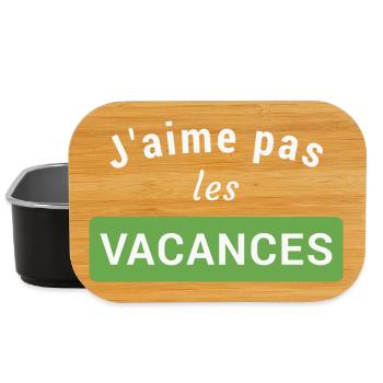 J'aime pas les vacances - Boîte à goûter - noir - Devant
