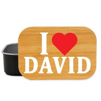 T-Shirt Ich liebe David T-Shirt Geschenkidee - Lunch Box - Schwarz - Vorne