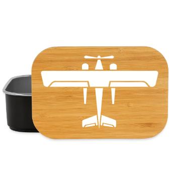 Old Airplane Icon Flyer Flying Icon Graphic - Lunch Box - black - Front