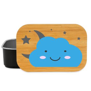 Nuage kawaii et ciel étoilé - Boîte à goûter - noir - Devant