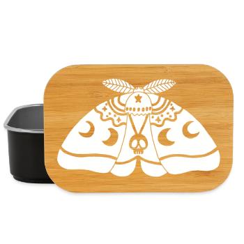 White moth - Lunch Box - black - Front
