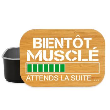 Bientot musclé (blanc et vert) - Boîte à goûter - noir - Devant