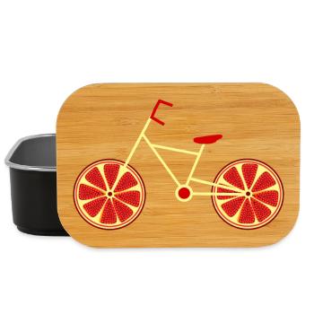 Bicycle Red Pomegranate Cyclist Cycling - Lunch Box - black - Front