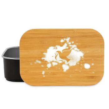 Friedenstaube vor Punkte-Hintergrund - Lunch Box - Schwarz - Vorne