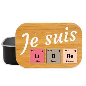 Je suis libre en éléments périodiques - Boîte à goûter - noir - Devant