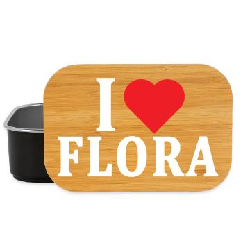 T-Shirt I love Flora T-Shirt Geschenkidee - Lunch Box - Schwarz - Vorne