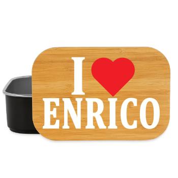 t-shirt J’adore Enrico idée cadeau t-shirt - Boîte à goûter - noir - Devant