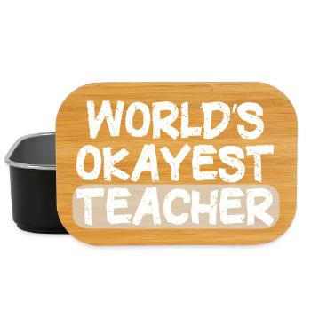 World's Okayest Teacher Statement - Lunch Box - black - Front