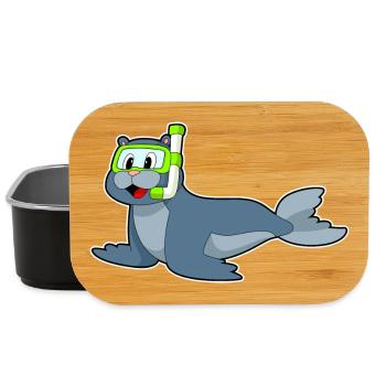 Seehund Taucher Schnorchel Tauchen - Lunch Box - Schwarz - Vorne