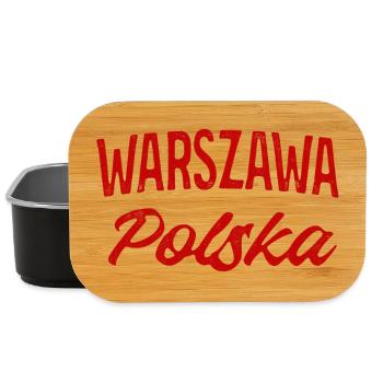 Warszawa Polska Retro Script - Lunch Box - Schwarz - Vorne