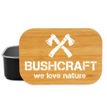 We Love Nature Bushcraft Survival Logo Amis - Boîte à goûter - noir - Devant