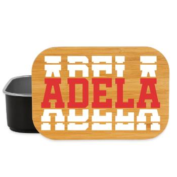 T-Shirt Adelia T-Shirt Geschenkidee gestapelter Text - Lunch Box - Schwarz - Vorne