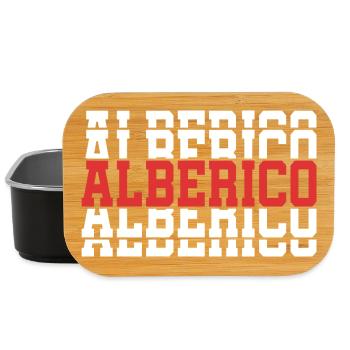 Alberico t-shirt gift t-shirt stacked text - Lunch Box - black - Front