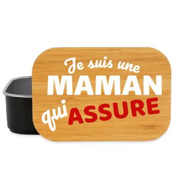 Maman qui Assure Zitat - Ausdruck Empowerment - Lunch Box - Schwarz - Vorne