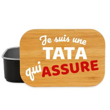 Je suis une tata qui garantit la bonne humeur - Boîte à goûter - noir - Devant