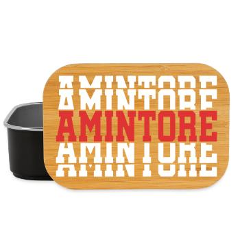 Amintore t-shirt gift t-shirt stacked text - Lunch Box - black - Front