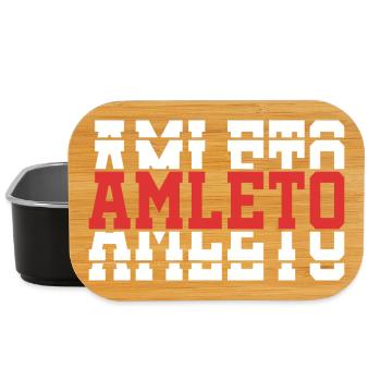 t-shirt Amleto t-shirt gift idea stacked text - Lunch Box - black - Front