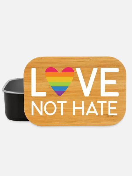 LGBT Pride Month - Love No Hate - Lunch Box - black