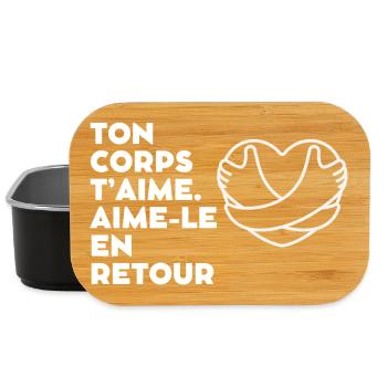 Cœur de mains d'amour inspirant - Boîte à goûter - noir - Devant