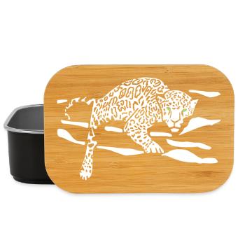 Leopard Sprung Silhouette - Lunch Box - Schwarz - Vorne