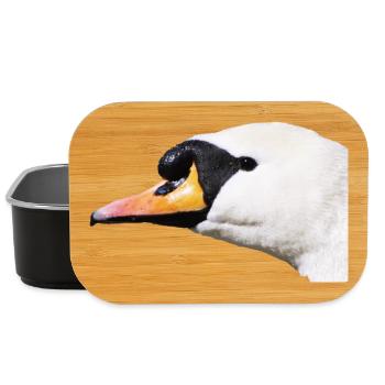 Schwanenporträt Schwarzweiß Kontrast - Lunch Box - Schwarz - Vorne