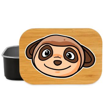 Meerkat Animal Head - Lunch Box - black - Front