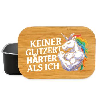 Härter als ich – Einhorn Kraftdesign - Lunch Box - Schwarz - Vorne