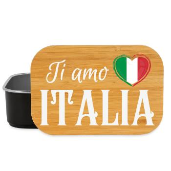 J’aime l’Italie, fierté italienne - Boîte à goûter - noir - Devant