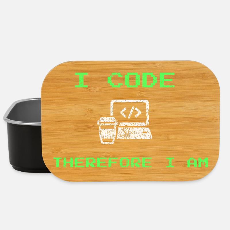 Ich programmiere, also bin ich – lustiges Entwickler-T-Shirt - Lunch Box - Schwarz