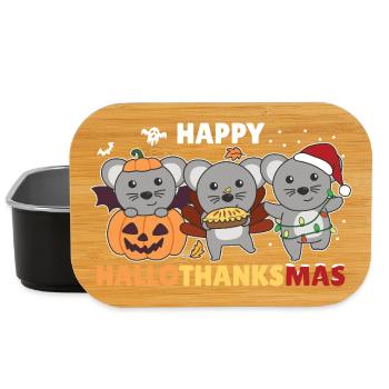 Happy Hallothanksmas Maus Weihnachts Mäuse - Lunch Box - Schwarz - Vorne