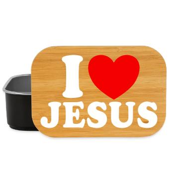 Ich liebe Jesus, christlicher Glaube, Kirche, Bibe - Lunch Box - Schwarz - Vorne