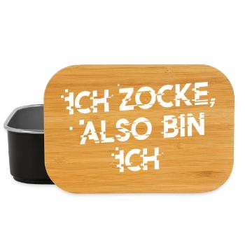 ICH ZOCKE ALSO BIN ICH! Lustiges Statement - Lunch Box - Schwarz - Vorne